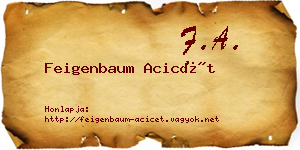 Feigenbaum Acicét névjegykártya